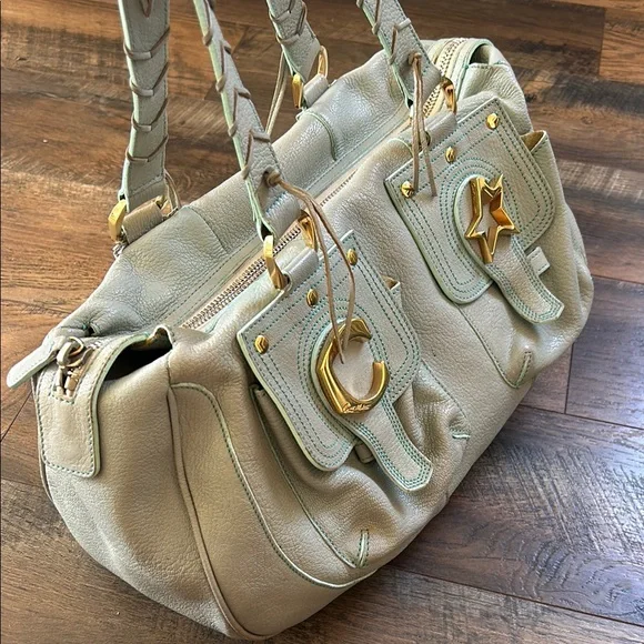 Cordo Maltedo Chic Large Bag in Mint Green Leather with Gold Accents - Picture 3 of 7
